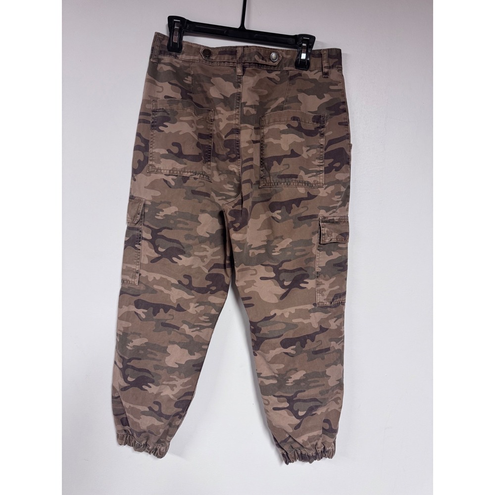 Zara Womens Camo Cargo Jogger Pants High Waisted Camouflage Green Brown Size 6 - Picture 3 of 8